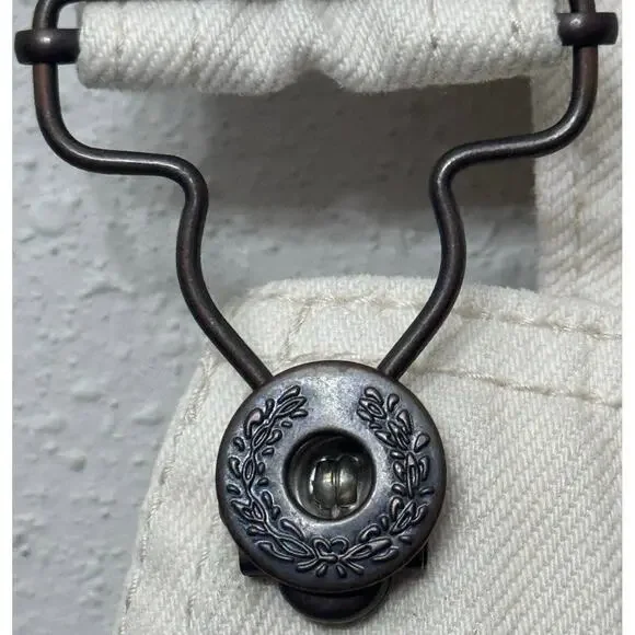 Free People Overall Mini Dress W 26 Cream Pinafore Adjustable Straps Boho Grunge - Picture 3 of 6